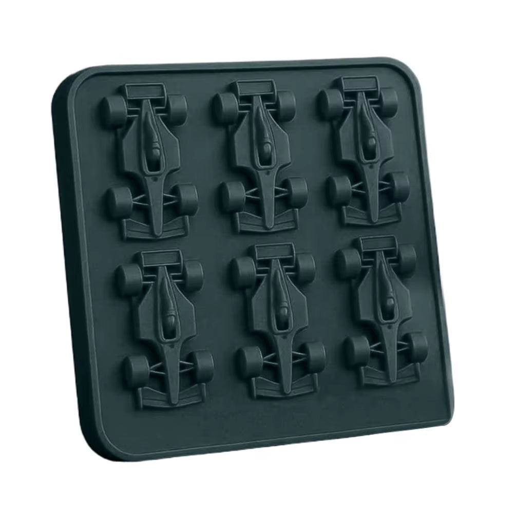 Formula Racing Car Ice Mold F1 Ice Mold, Silicone Racing Car Jelly Mold, 6-Cavity 3D Race Car Tumbler Ice Cube Tray Baking Tool