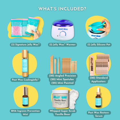 The Jelly Wax 5-Step At-Home Wax System for Gentle Hair Removal - Top Seller for Sensitive Skin with 2+ Weeks of Smoothness & Finer Hair Regrowth