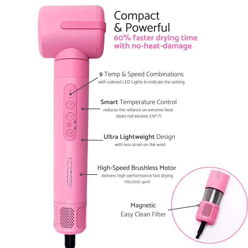 Stylo Air Multistyler - Lightweight Air Wrap Airstyling Set with 7 Attachments for All Hair Types Heatless Curler with Coanda Technology & 2 Year Warranty
