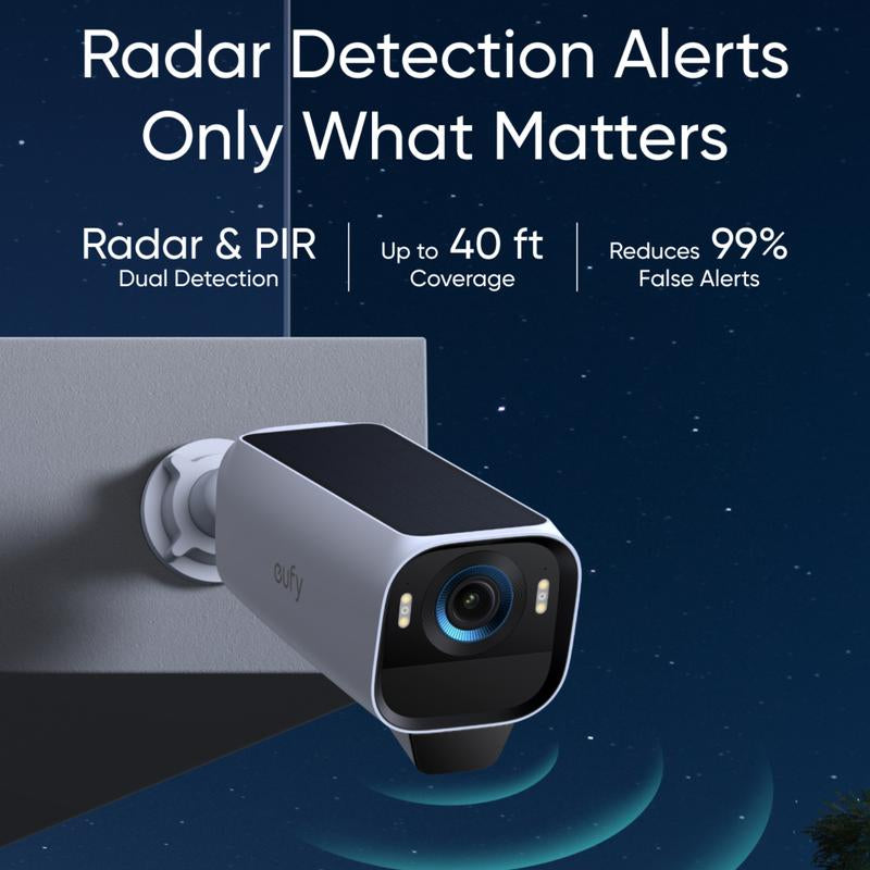 Eufycam S3 Pro 2-Cam Kit, Solar Camera Outdoor Wireless, Maxcolor Night Vision, 4K Security Camera with Solar Panel, Forever Power 2.0, Face Recognition AI, Expandable Local Storage, No Monthly Fee｜Spingtok