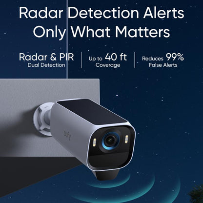 Eufycam S3 Pro 2-Cam Kit, Solar Camera Outdoor Wireless, Maxcolor Night Vision, 4K Security Camera with Solar Panel, Forever Power 2.0, Face Recognition AI, Expandable Local Storage, No Monthly Fee｜Spingtok