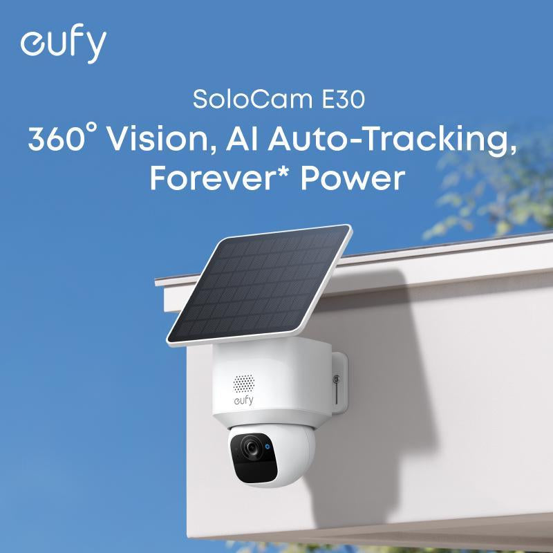 Eufy Security Solocam S340 360° Pan & Tilt Solar Security Camera 2.4 Ghz Wi-Fi No Monthly Fee Homebase S380 Compatible - Ai Auto Lock and Tracking