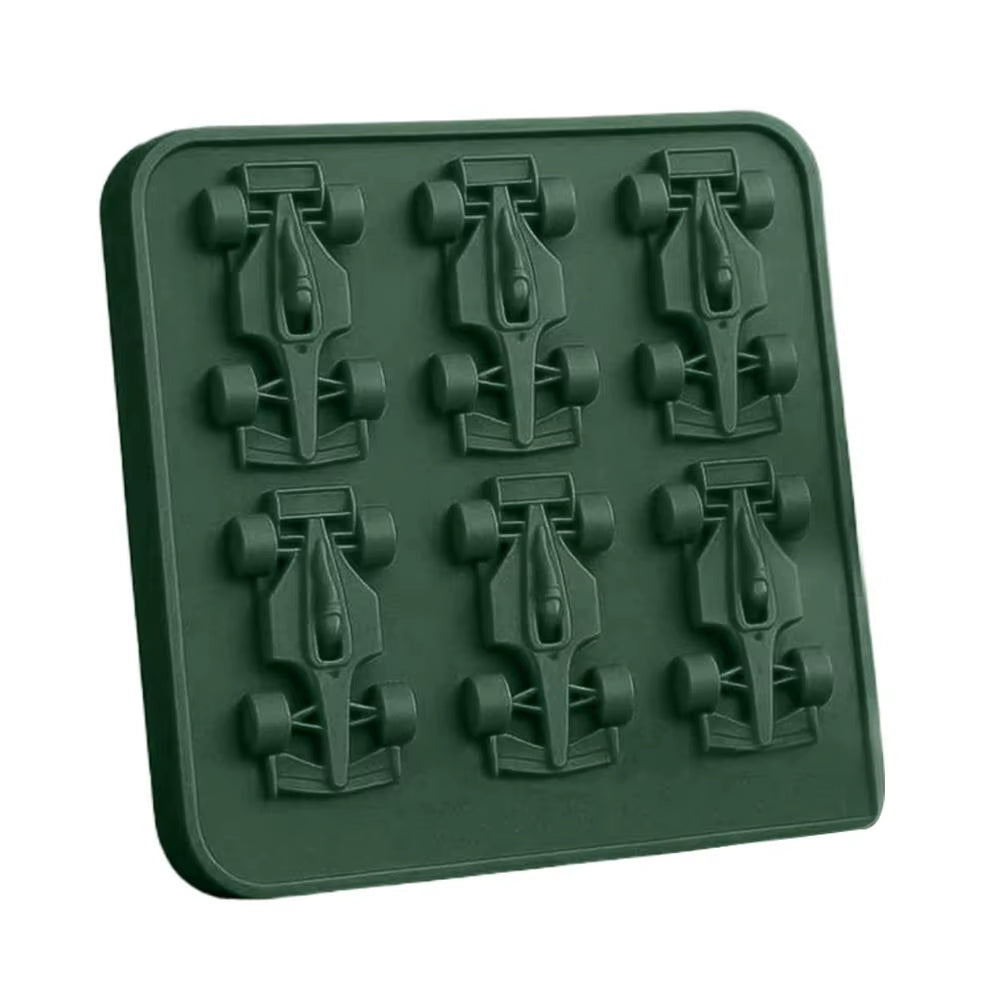 Formula Racing Car Ice Mold F1 Ice Mold, Silicone Racing Car Jelly Mold, 6-Cavity 3D Race Car Tumbler Ice Cube Tray Baking Tool