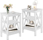 Modern Nightstands X-Design Side End Table Night Stand with Storage Shelf for Bedroom,Living Room,