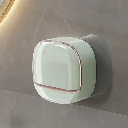 Bathroom Drain Soap Box Wall Mounted ABS Soap Box with Lid Waterproof Soap Dish Dishes Storage Box Travel Organizer Case Storage