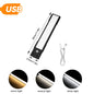 LED Motion Sensor Light Night Light USB under Cabinet Light for Kitchen Cabinet Bedroom Wardrobe Sensor Indoor Lighting