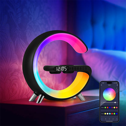 G-Shaped LED Atmosphere Lamp with Wireless Charging & Bluetooth Speaker
