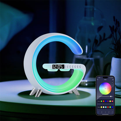 G-Shaped LED Atmosphere Lamp with Wireless Charging & Bluetooth Speaker