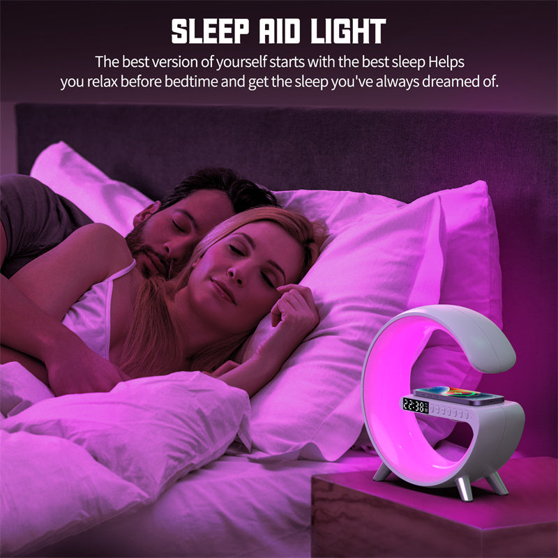 G-Shaped LED Atmosphere Lamp with Wireless Charging & Bluetooth Speaker