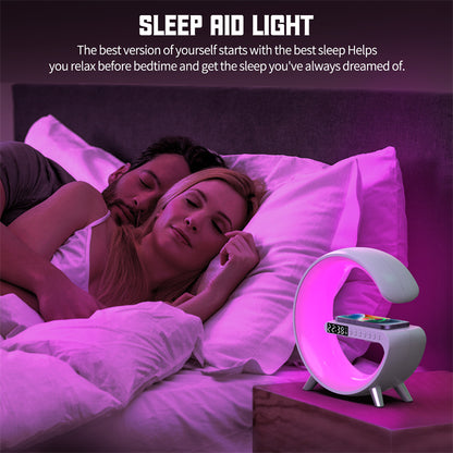 G-Shaped LED Atmosphere Lamp with Wireless Charging & Bluetooth Speaker