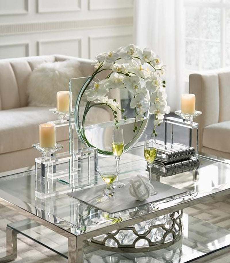 Z Gallerie Smooth Glass Ellipse Decorative Vase - Decoration Living Room Ornaments Real Futuristic Flowers Functional