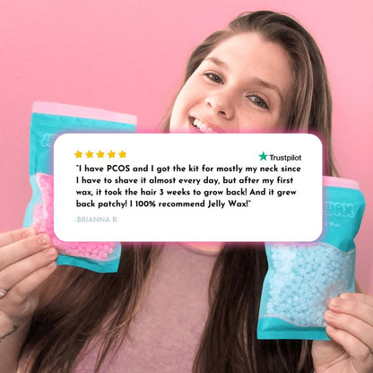 The Jelly Wax 5-Step At-Home Wax System for Gentle Hair Removal - Top Seller for Sensitive Skin with 2+ Weeks of Smoothness & Finer Hair Regrowth