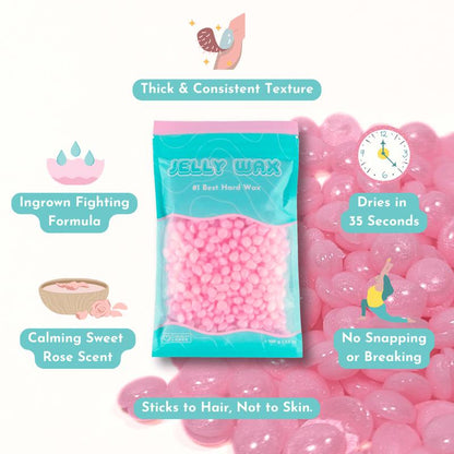 The Jelly Wax 5-Step At-Home Wax System for Gentle Hair Removal - Top Seller for Sensitive Skin with 2+ Weeks of Smoothness & Finer Hair Regrowth