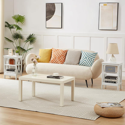 Modern Nightstands X-Design Side End Table Night Stand with Storage Shelf for Bedroom,Living Room,