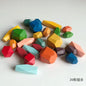 Montessori Wooden Sorting Stacking Rocks Stones Sensory Toddler Toys Learning Toys Building Blocks Game for Kids Birthday Gifts