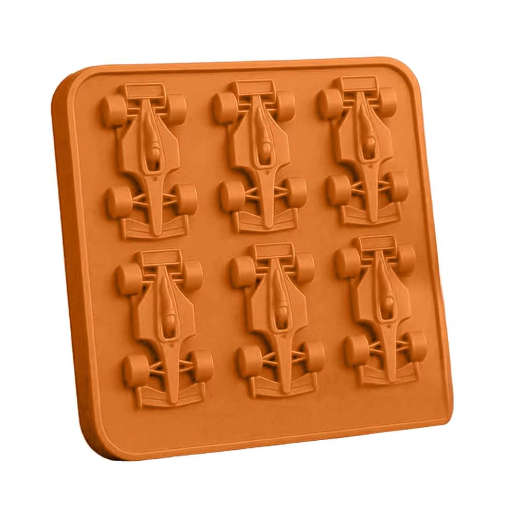 Formula Racing Car Ice Mold F1 Ice Mold, Silicone Racing Car Jelly Mold, 6-Cavity 3D Race Car Tumbler Ice Cube Tray Baking Tool