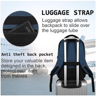 Professional Laptop Backpack with USB Charging Port - Water-Resistant