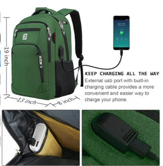 Professional Laptop Backpack with USB Charging Port - Water-Resistant