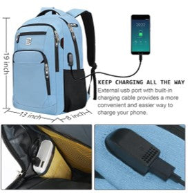 Professional Laptop Backpack with USB Charging Port - Water-Resistant