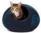 Premium Felt Cat Bed Cave - Handmade 100% Merino Wool Bed for Cats and Kittens, Cat (Large, Slate Grey)