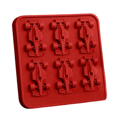 Formula Racing Car Ice Mold F1 Ice Mold, Silicone Racing Car Jelly Mold, 6-Cavity 3D Race Car Tumbler Ice Cube Tray Baking Tool