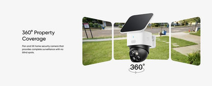 Eufy Security SoloCam S340 - 360° Solar Security Camera with 3K Resolution & AI Tracking | No Monthly Fees