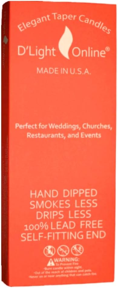 Black Taper Candles 12" - Hand-Dipped Dripless Unscented Candles - Set of 12