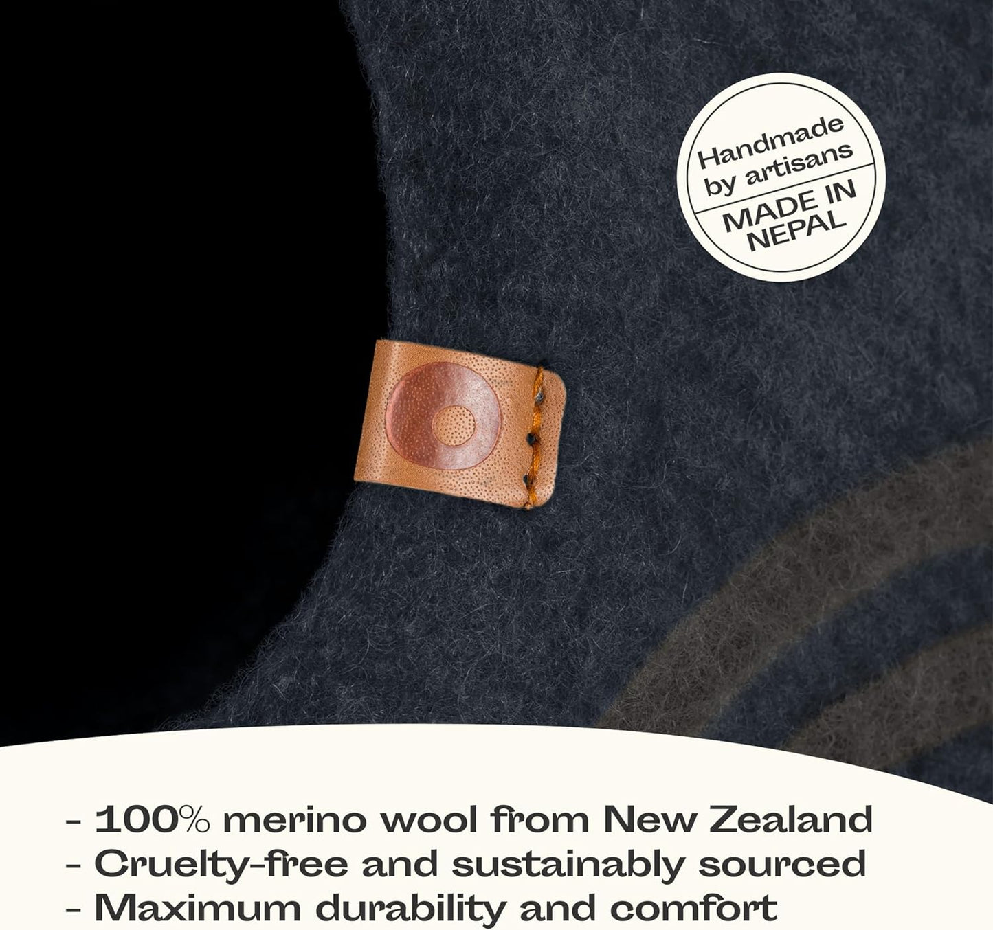 Premium Felt Cat Bed Cave - Handmade 100% Merino Wool Bed for Cats and Kittens, Cat (Large, Slate Grey)