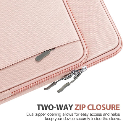 13.3-14 Inch Laptop Sleeve Case Carrying Bag with Pockets for Surface Pro 9/8/X, Macbook Air 2022-2018, Macbook Pro M2 14" /13" M2/M1 Max 14.2 2023-2021, Galaxy Tab S9+/S8+ 12.4", Pink