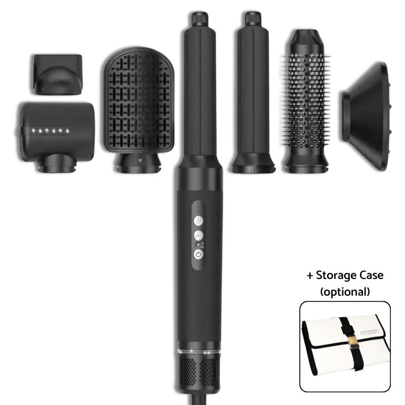 Stylo Air Multistyler - Lightweight Air Wrap Airstyling Set with 7 Attachments for All Hair Types Heatless Curler with Coanda Technology & 2 Year Warranty
