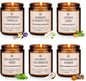 6-Pack Scented Soy Candle Set – Lavender Vanilla, Eucalyptus, Sandalwood, Jasmine & White Tea, Coconut, Sage | Natural Long Lasting Aromatherapy Candles for Home, Relaxation & Birthday Gifts