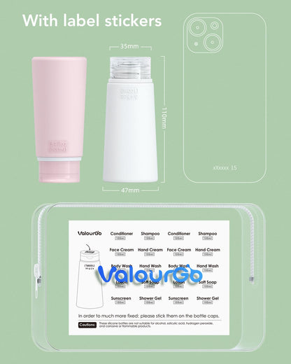 Travel Bottles for Toiletries Tsa Approved Travel Size Containers BPA Free Leak Proof Travel Tubes Refillable Liquid Travel Accessories for Cosmetic Shampoo and Lotion Soap for Travel, 4Pcs