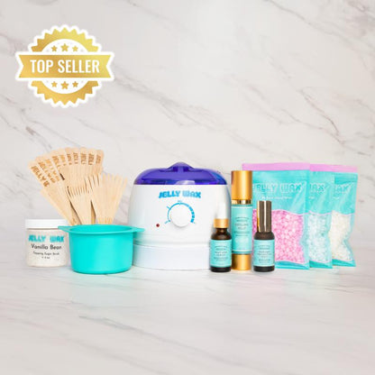 The Jelly Wax 5-Step At-Home Wax System for Gentle Hair Removal - Top Seller for Sensitive Skin with 2+ Weeks of Smoothness & Finer Hair Regrowth