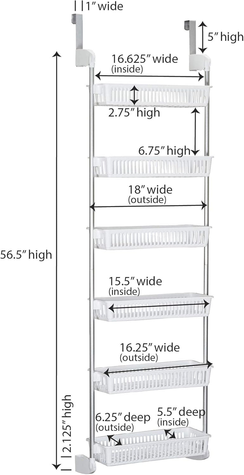 White 6-Tier Basket Over-The-Door Organizer