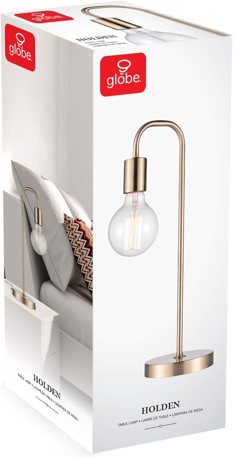 Holden 18" Table Lamp - Matte Brass Minimalist Bedside Light for Bedroom & Living Room