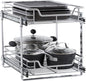 Glidez Multipurpose Chrome-Plated Steel Pull-Out/Slide-Out Basket Storage Organizer for under Cabinet Use - 2-Tier Design - Fits Standard Size Cabinet or Shelf, Chrome