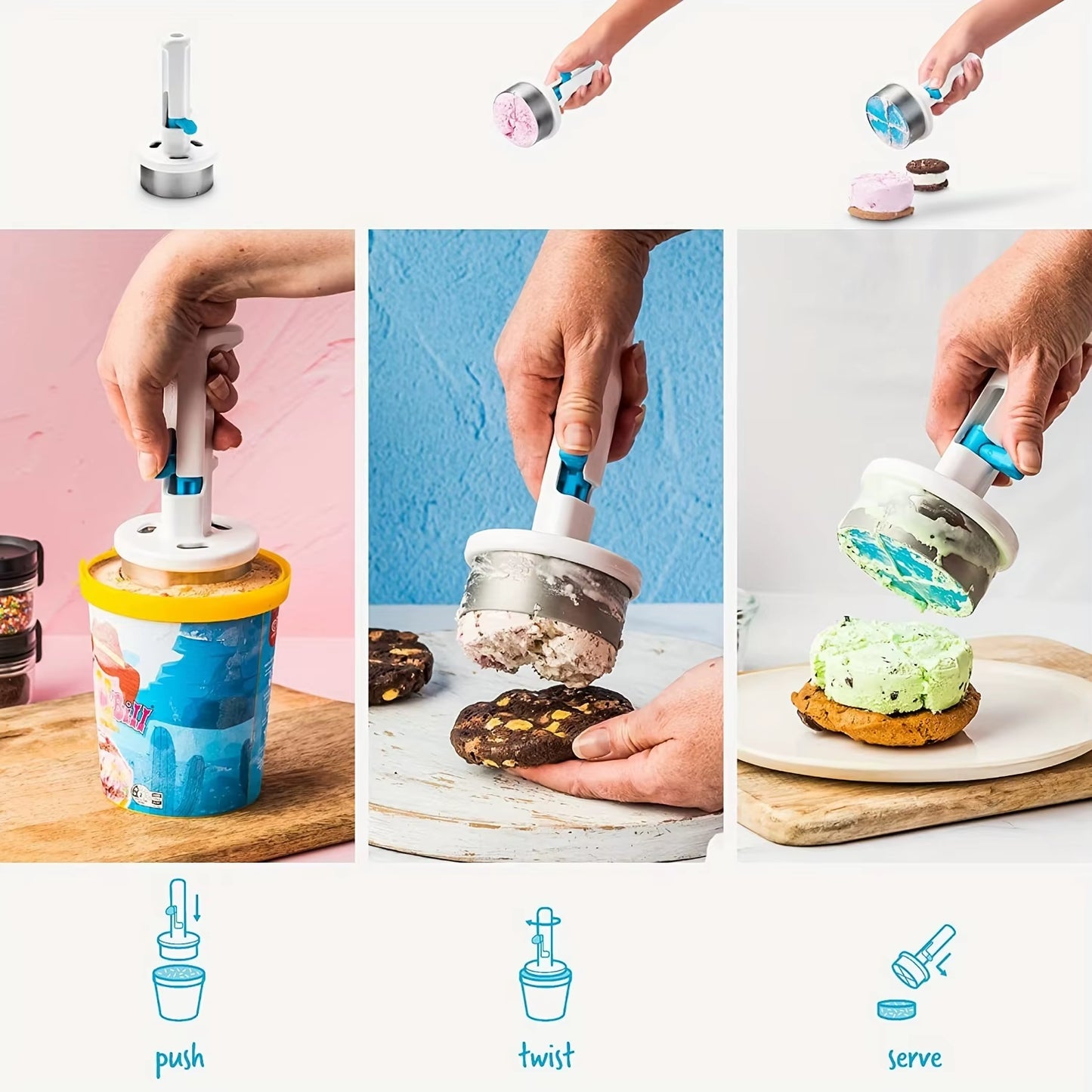 1Pc Ice Cream Scoop Spoon - Stainless Steel Spoon for DIY Ice Cream Making