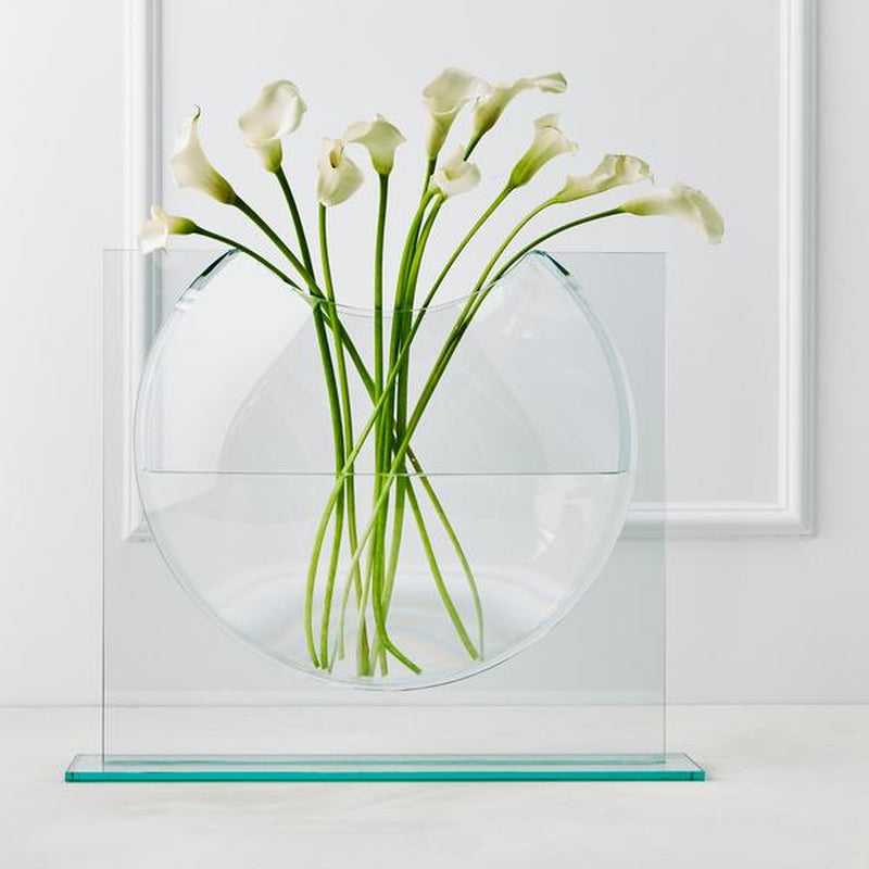 Z Gallerie Smooth Glass Ellipse Decorative Vase - Decoration Living Room Ornaments Real Futuristic Flowers Functional