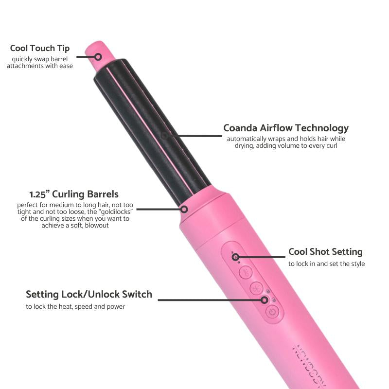 Stylo Air Multistyler - Lightweight Air Wrap Airstyling Set with 7 Attachments for All Hair Types Heatless Curler with Coanda Technology & 2 Year Warranty