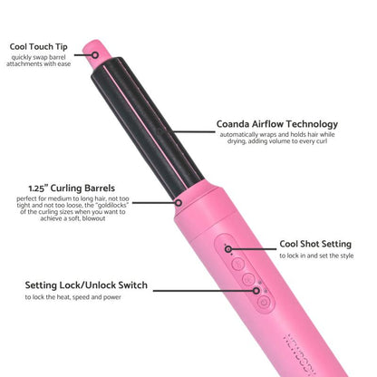 Stylo Air Multistyler - Lightweight Air Wrap Airstyling Set with 7 Attachments for All Hair Types Heatless Curler with Coanda Technology & 2 Year Warranty