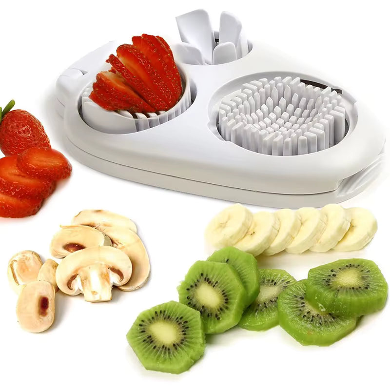 3-in-1 Egg Slicer - Stainless Steel Hard Boiled Egg Cutter for Slicing & Chopping