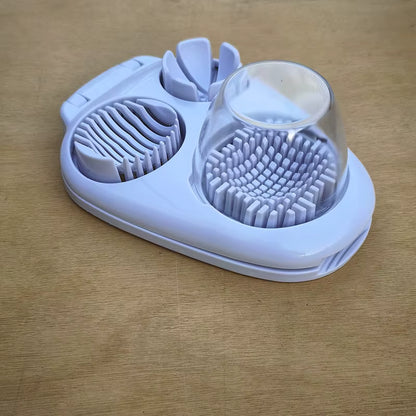 3-in-1 Egg Slicer - Stainless Steel Hard Boiled Egg Cutter for Slicing & Chopping