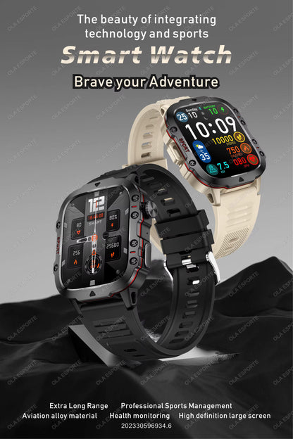Men's Smartwatch with Bluetooth Calling - 1.81" HD Display, IP68 Waterproof Fitness Tracker