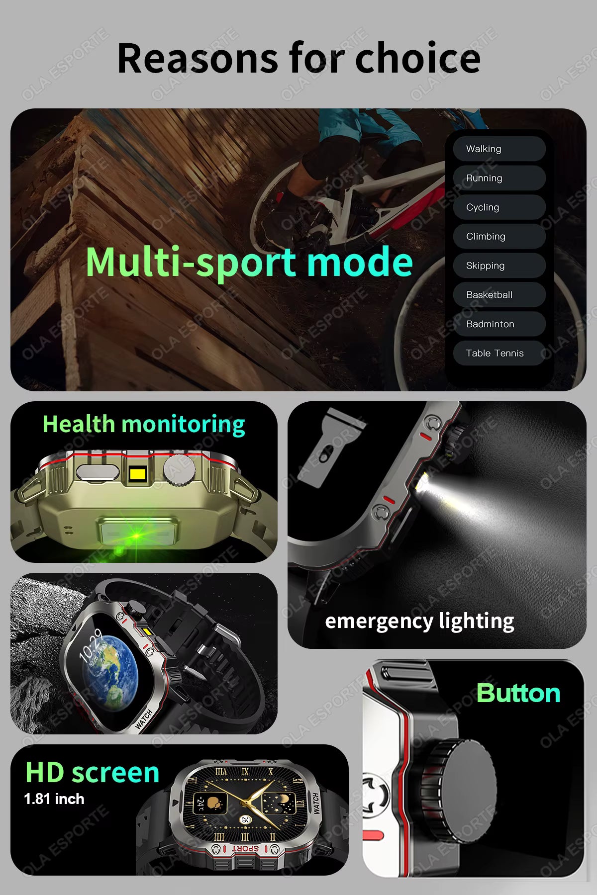 Men's Smartwatch with Bluetooth Calling - 1.81" HD Display, IP68 Waterproof Fitness Tracker