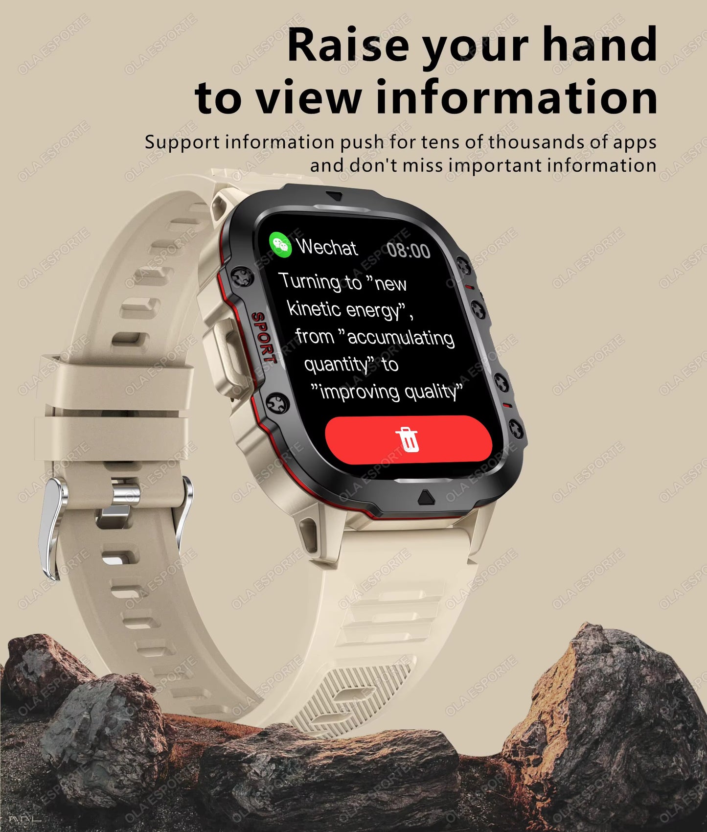 Men's Smartwatch with Bluetooth Calling - 1.81" HD Display, IP68 Waterproof Fitness Tracker