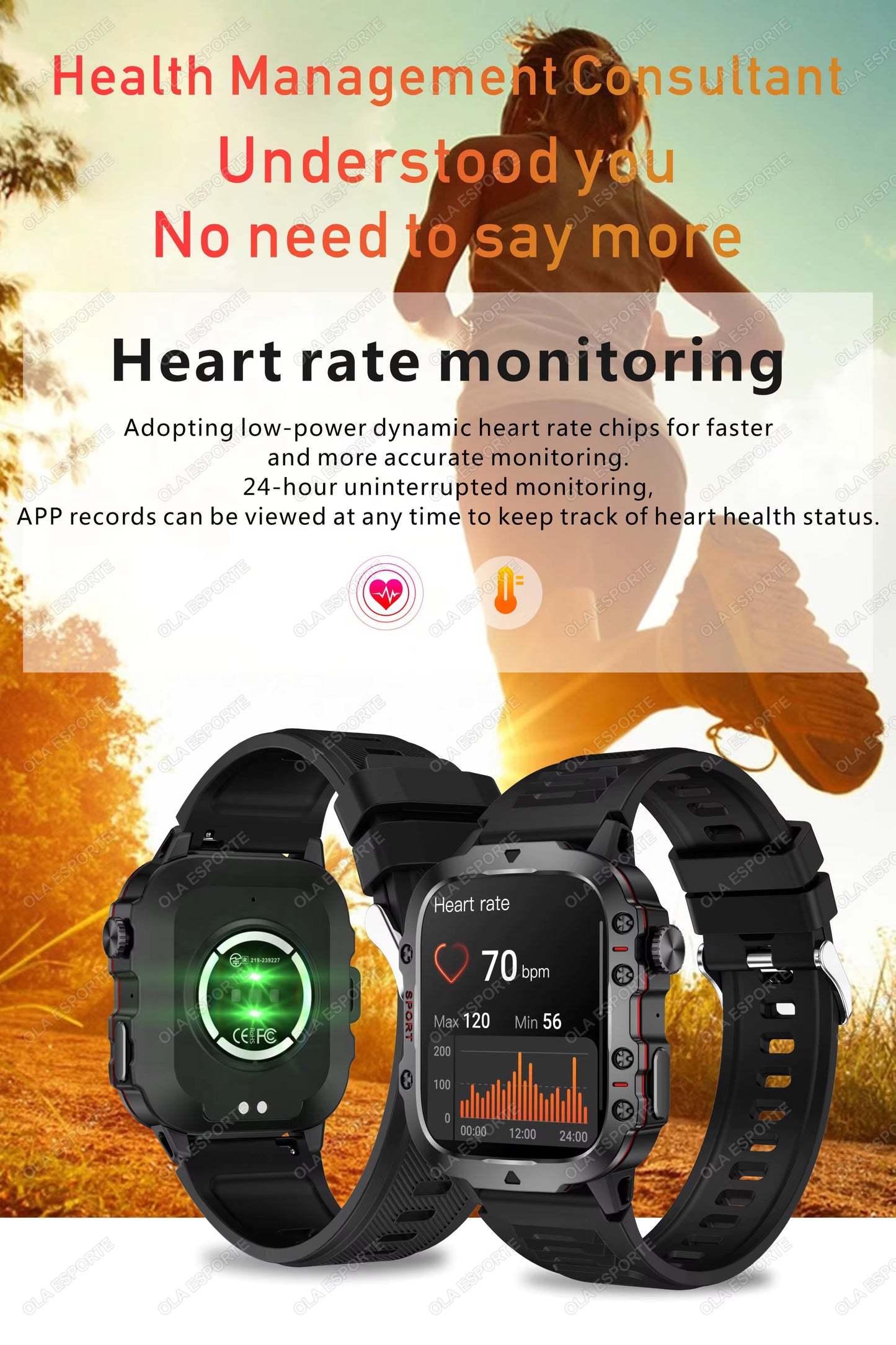 Men's Smartwatch with Bluetooth Calling - 1.81" HD Display, IP68 Waterproof Fitness Tracker