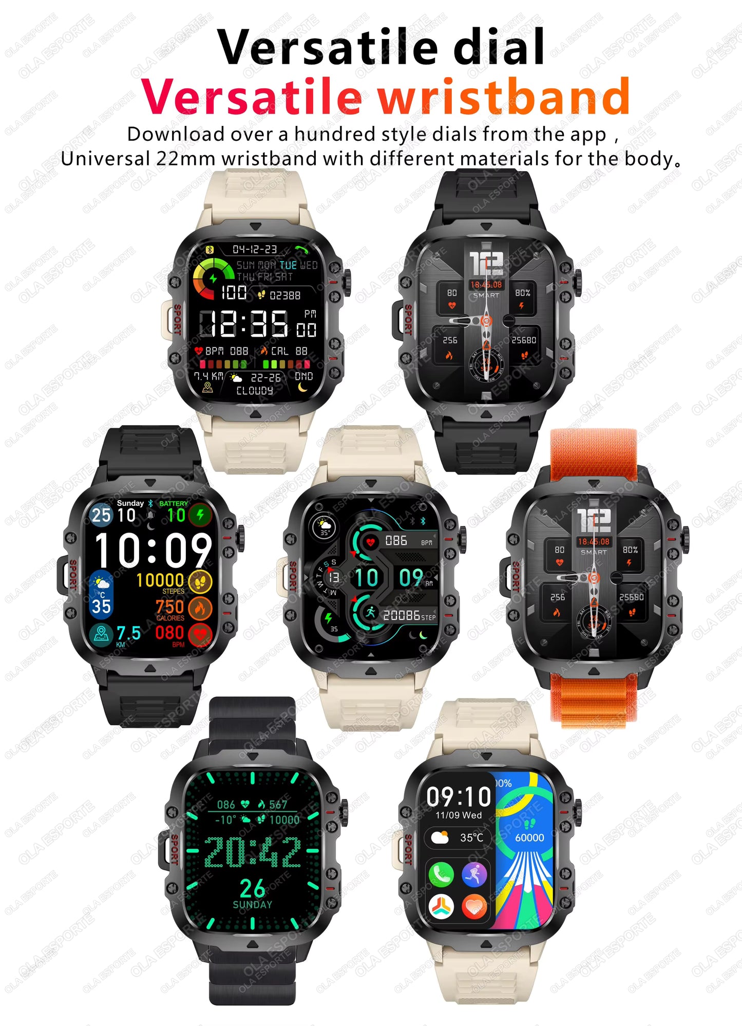 Men's Smartwatch with Bluetooth Calling - 1.81" HD Display, IP68 Waterproof Fitness Tracker