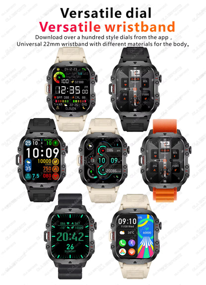 Men's Smartwatch with Bluetooth Calling - 1.81" HD Display, IP68 Waterproof Fitness Tracker
