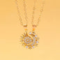 2Pcs/Set Magnetic Couple Matching Necklace Sun Moon Heart Shape Magnet Paired Pendant Jewelry Chain Choker Fashion Lover Gift
