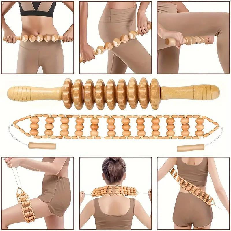1Pc-6Pcs Wooden Massage Tool Set, Manual Wood Massager, Muscle Massage Tools, Herbal Therapy Massage Tools, Multi-Pack